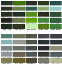 RAL Exterior Powder Coat Color Chart